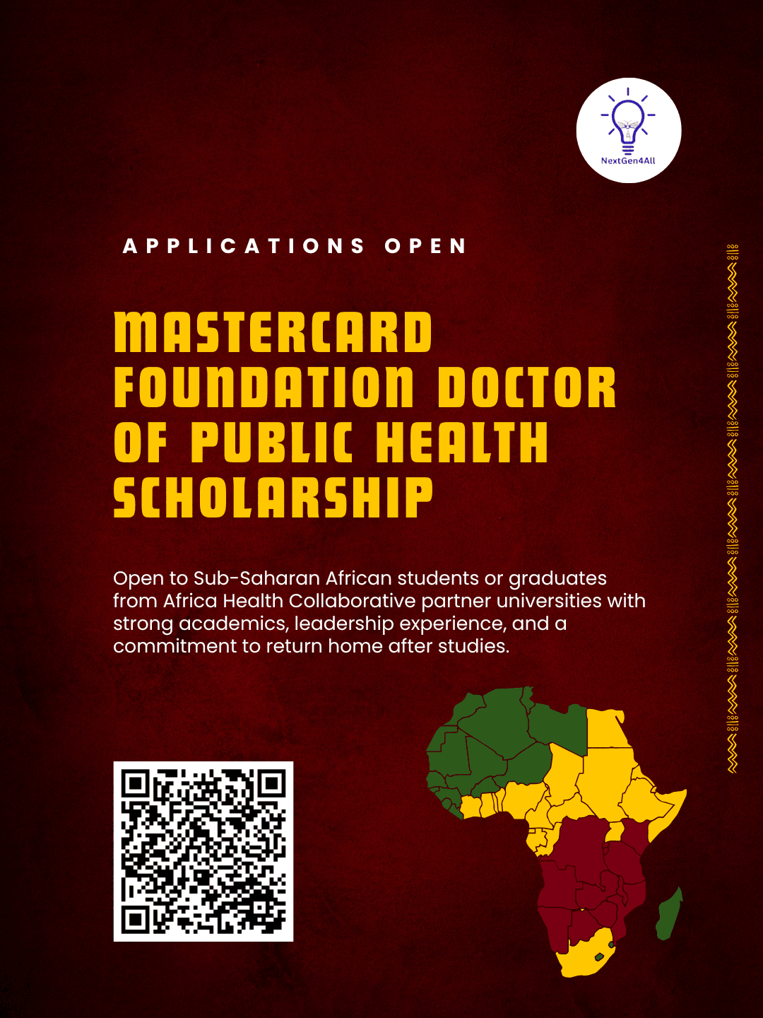 Mastercard Foundation Doctor of Public Health Scholarship (2026–2027)