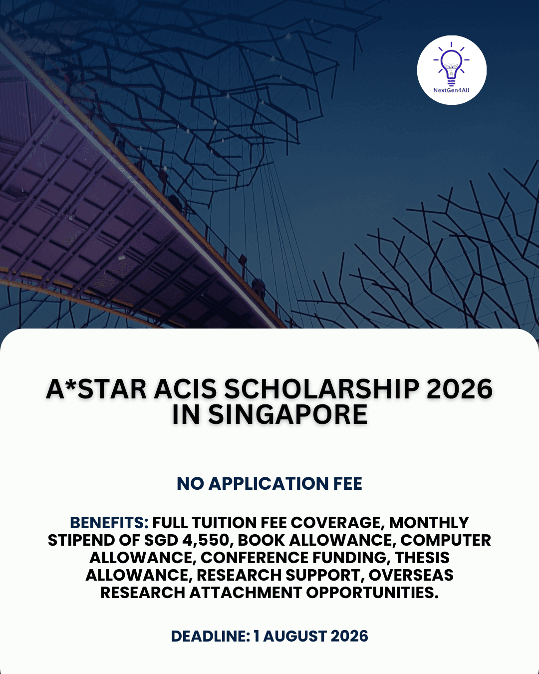 A*STAR ACIS Scholarship 2026 in Singapore