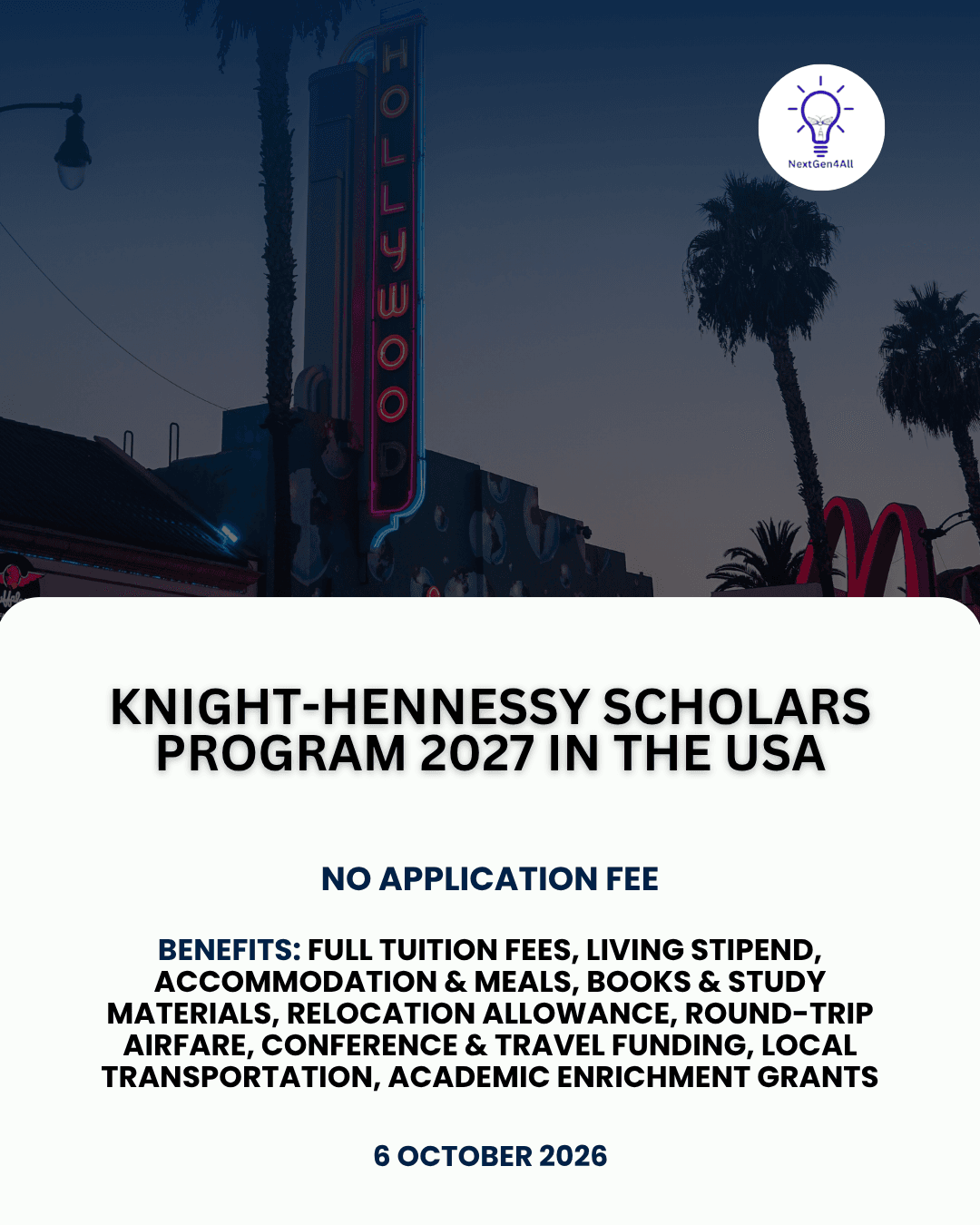 Knight-Hennessy Scholars Program 2027 in the USA | Fully Funded
