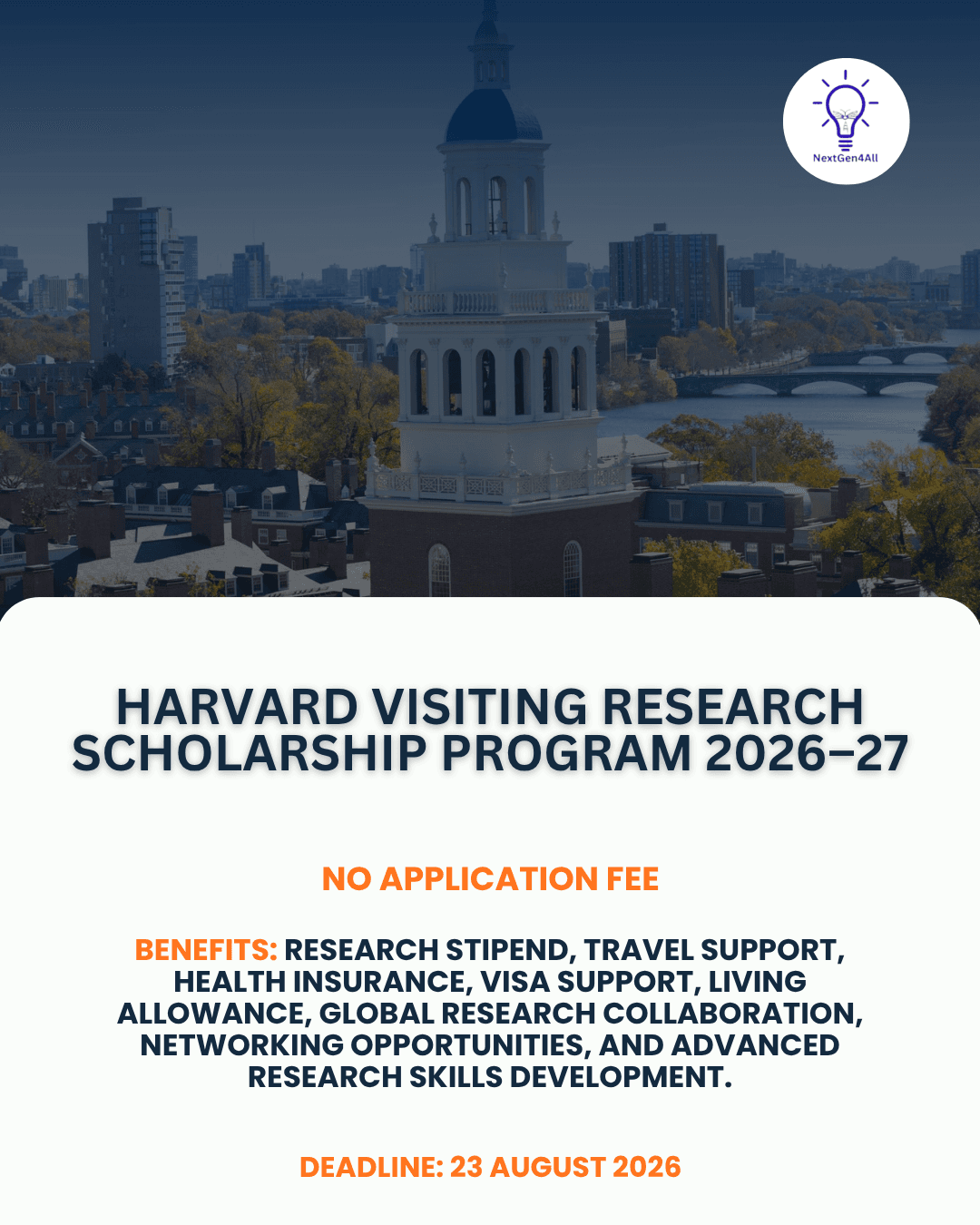 Harvard Visiting Research Scholarship Program 2026–27