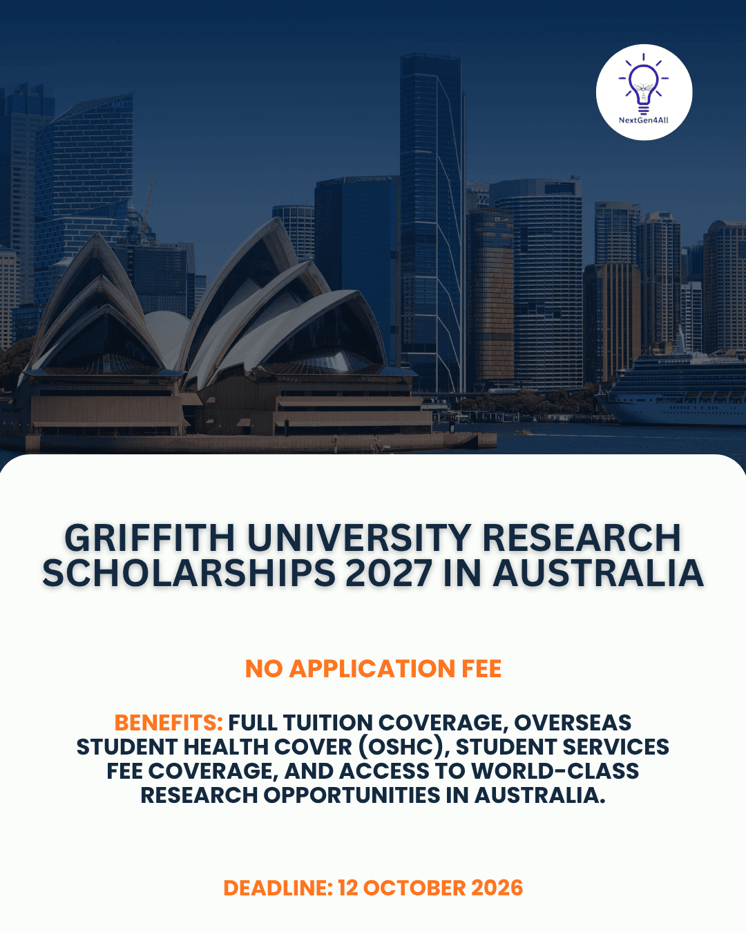 Griffith University Research Scholarships 2027 in Australia
