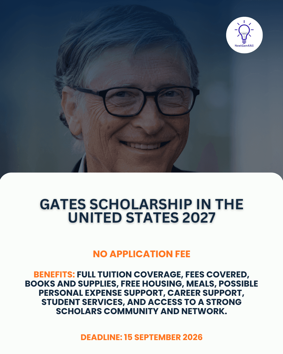 Gates Scholarship in the United States 2027 | Fully Funded