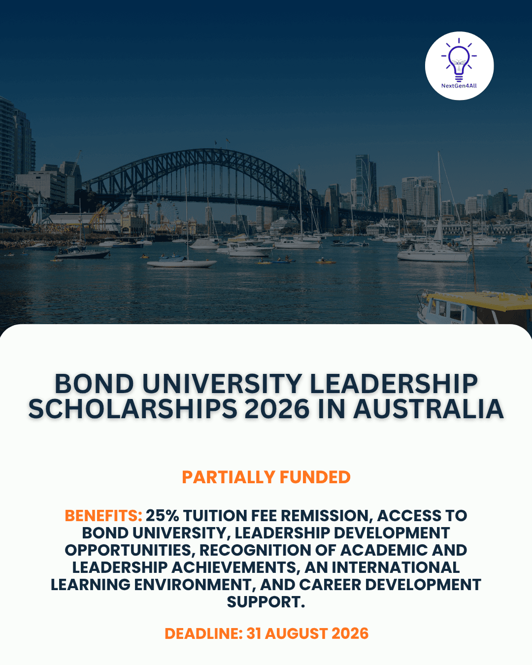 Bond University Leadership Scholarships 2026 in Australia