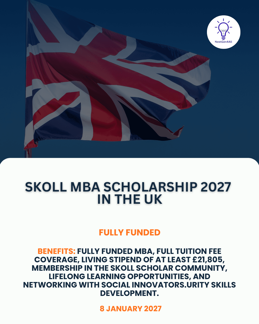 Skoll MBA Scholarship 2027 in the UK | Fully Funded