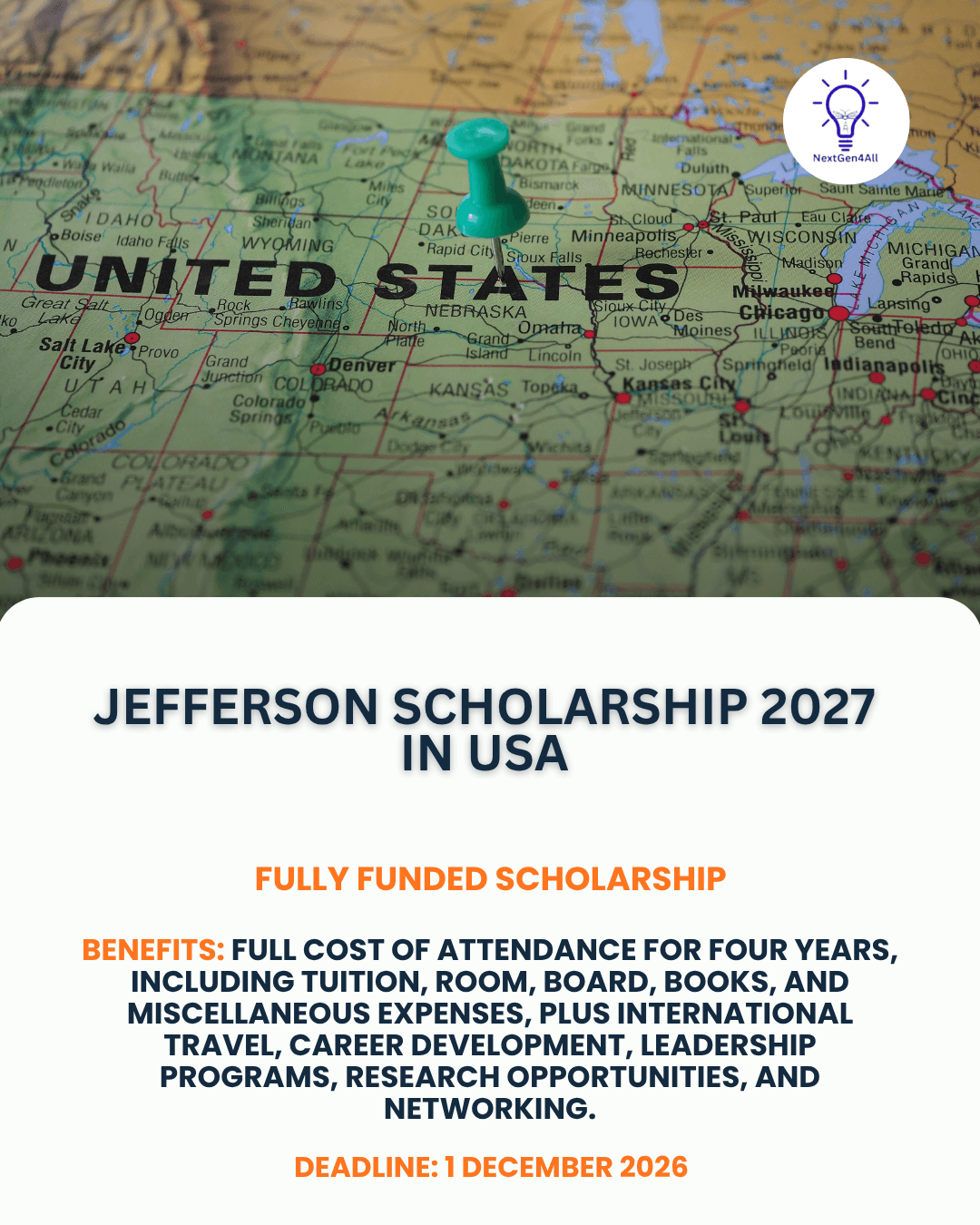 Jefferson Scholarship 2027 in USA | Fully Funded