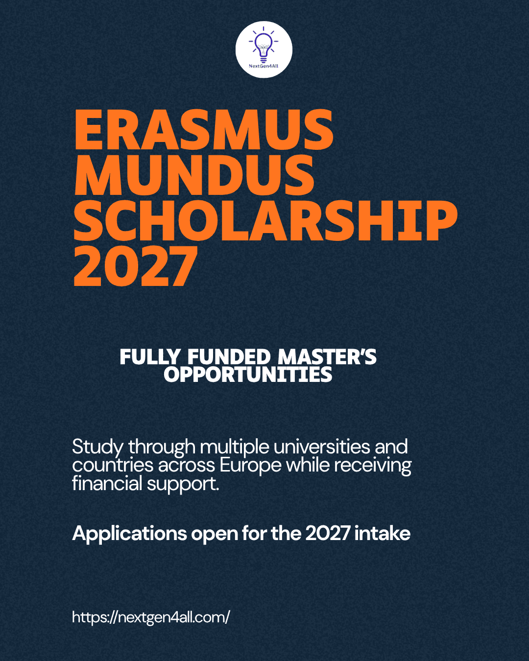 Erasmus Mundus Scholarship 2027