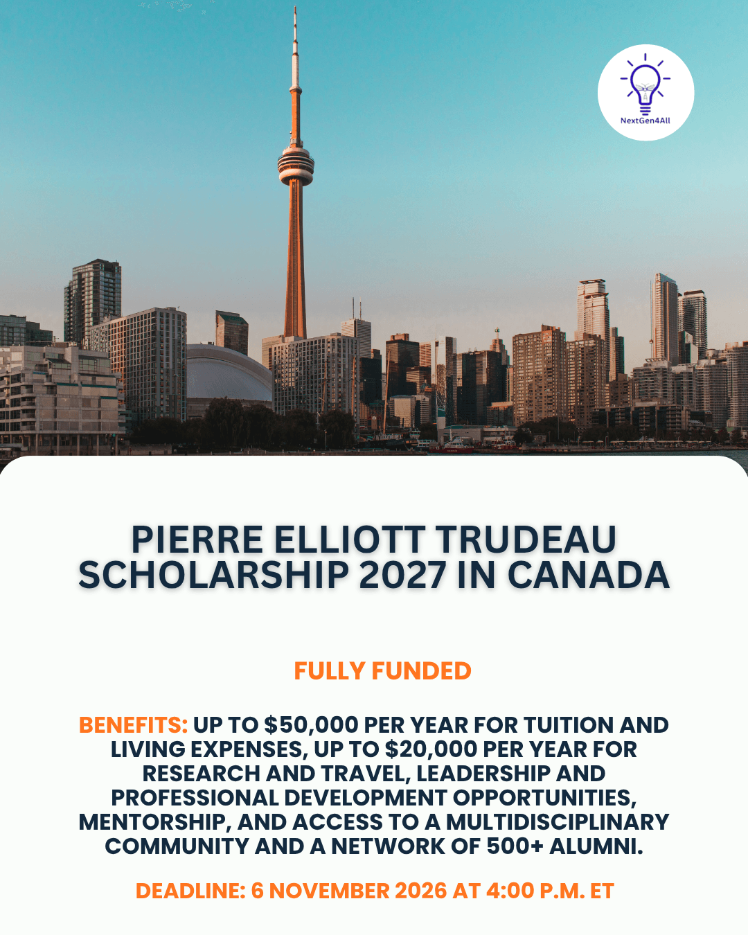 Pierre Elliott Trudeau Scholarship 2027 in Canada | Fully Funded PhD