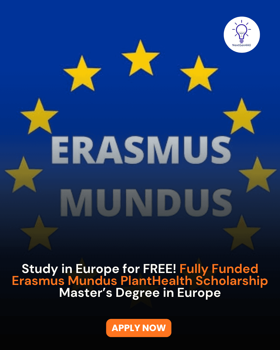 Erasmus Mundus PlantHealth Scholarship 2027–2029 | Fully Funded Master’s in Europe
