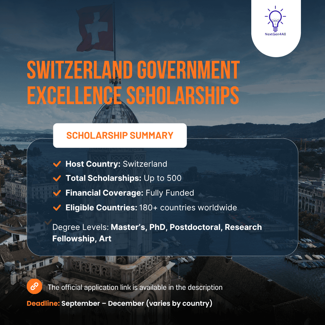 Swiss Government Excellence Scholarships 2027–2028 | Fully Funded Scholarships in Switzerland